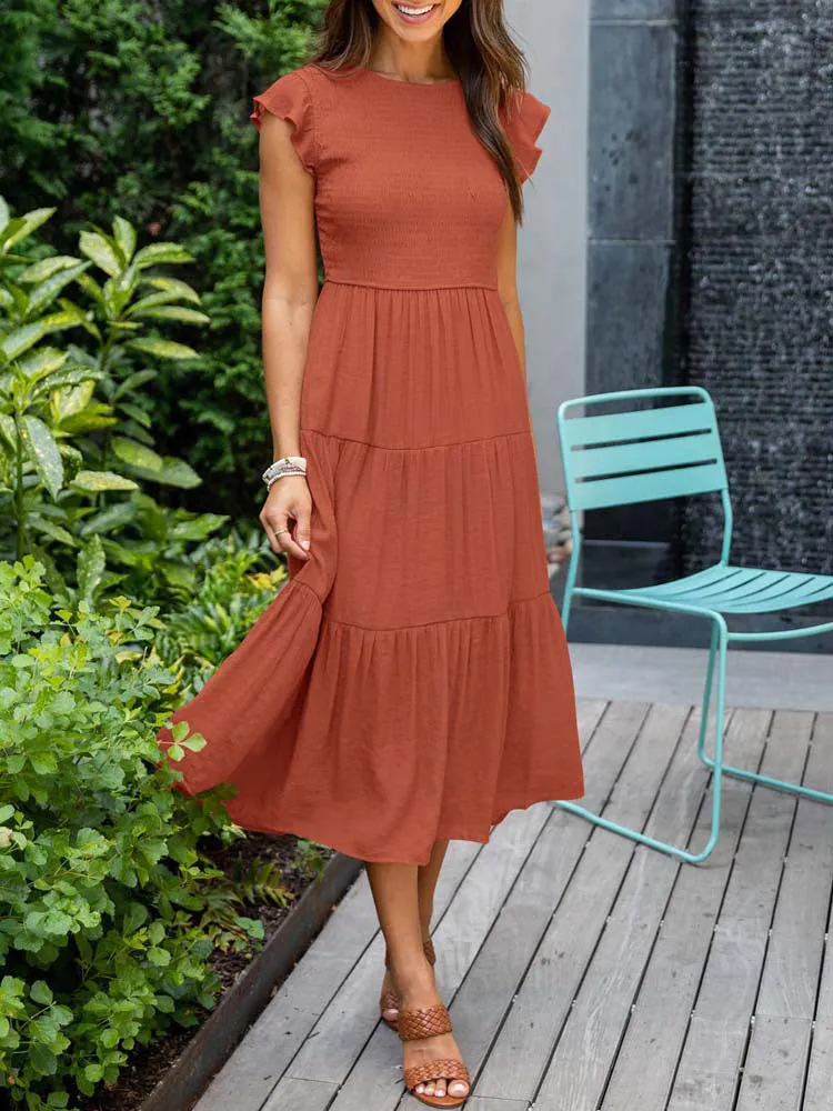 OCHRE Ruched Long Party Dress