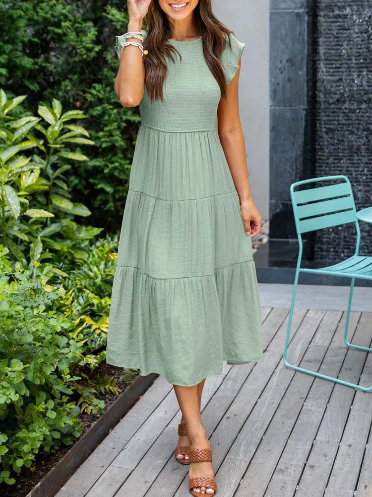 OCHRE Ruched Long Party Dress