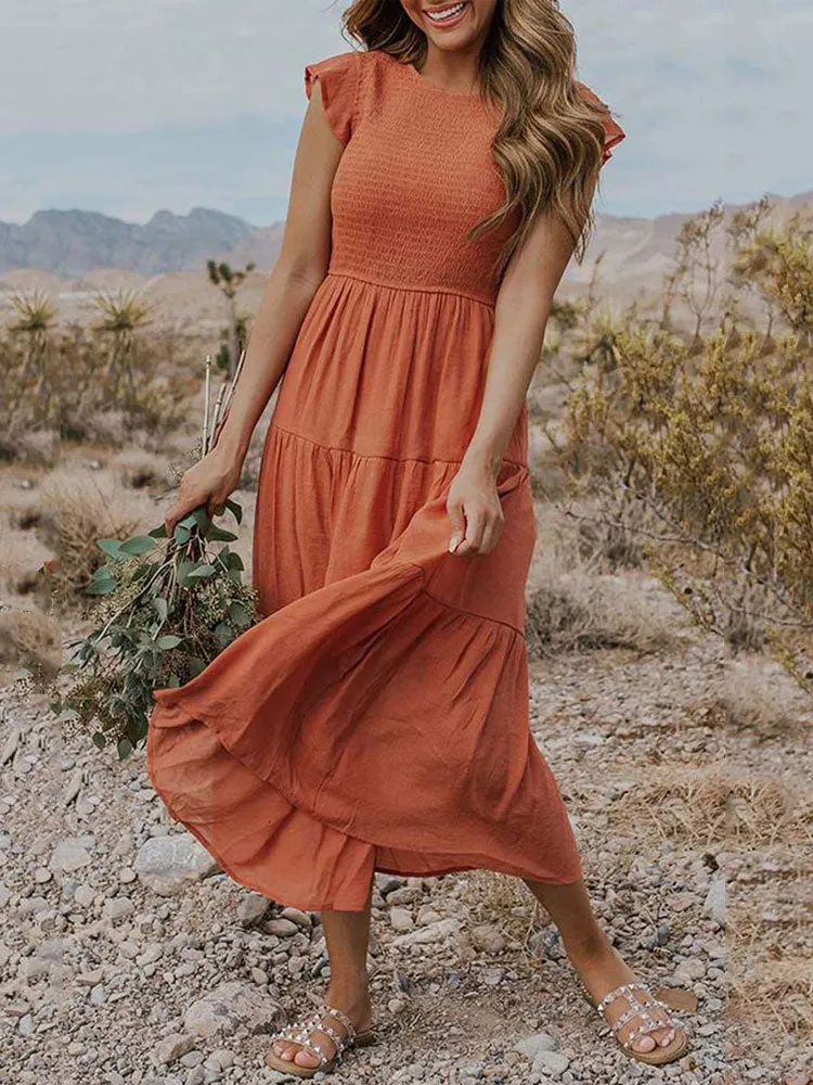 OCHRE Ruched Long Party Dress