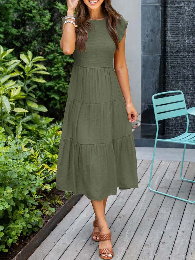 OCHRE Ruched Long Party Dress