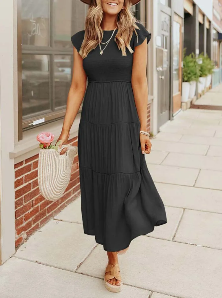 OCHRE Ruched Long Party Dress