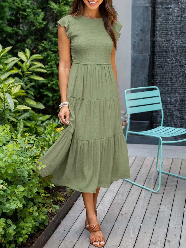 OCHRE Ruched Long Party Dress