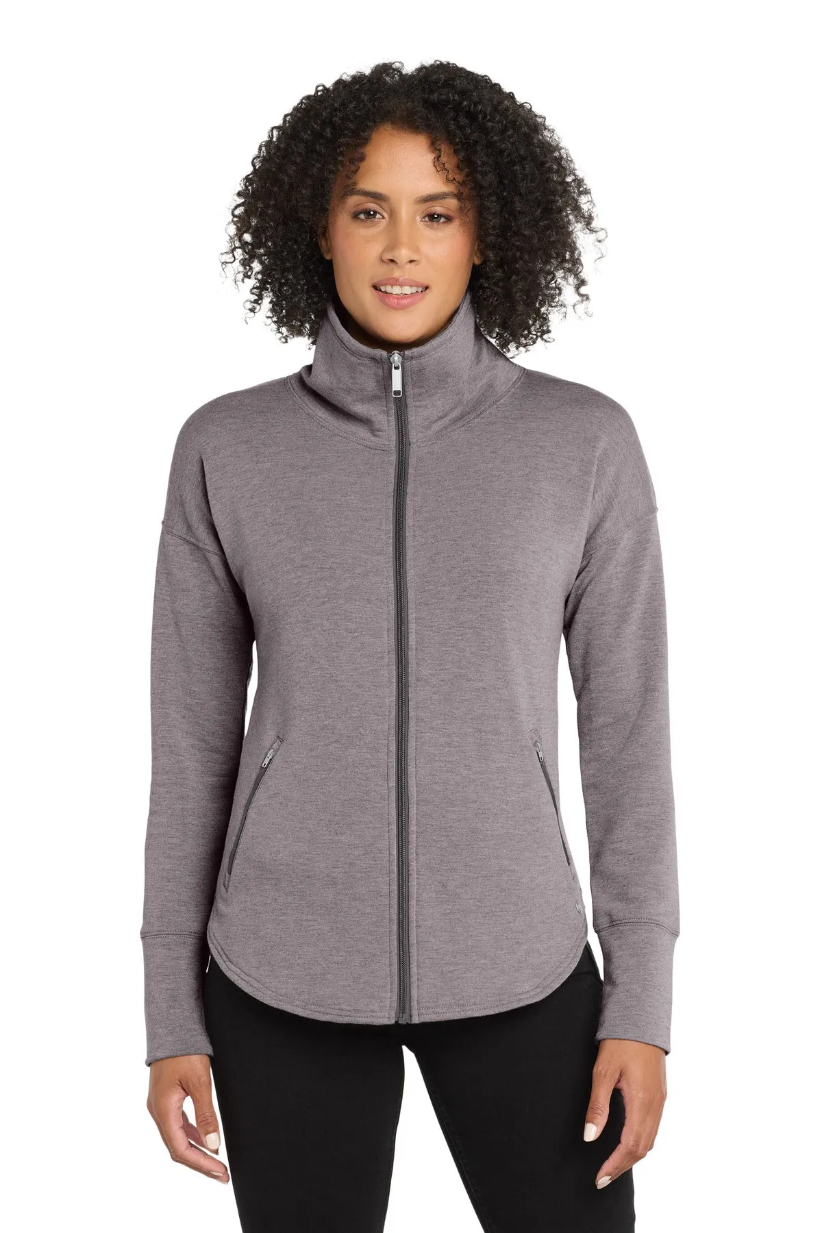 OGIO  Women's Luuma Full-Zip Fleece. LOG812 Petrol Grey Heather