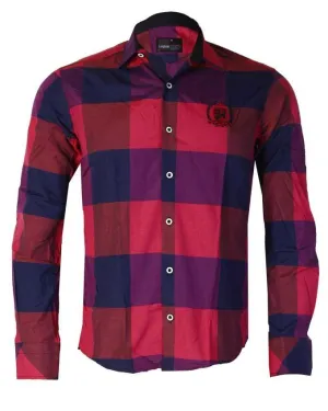 OSM Checked Flannel Red Purple/ Blue Longsleeve Shirts