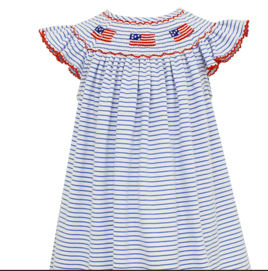 Petit Bebe 4th of July Smocked Dress