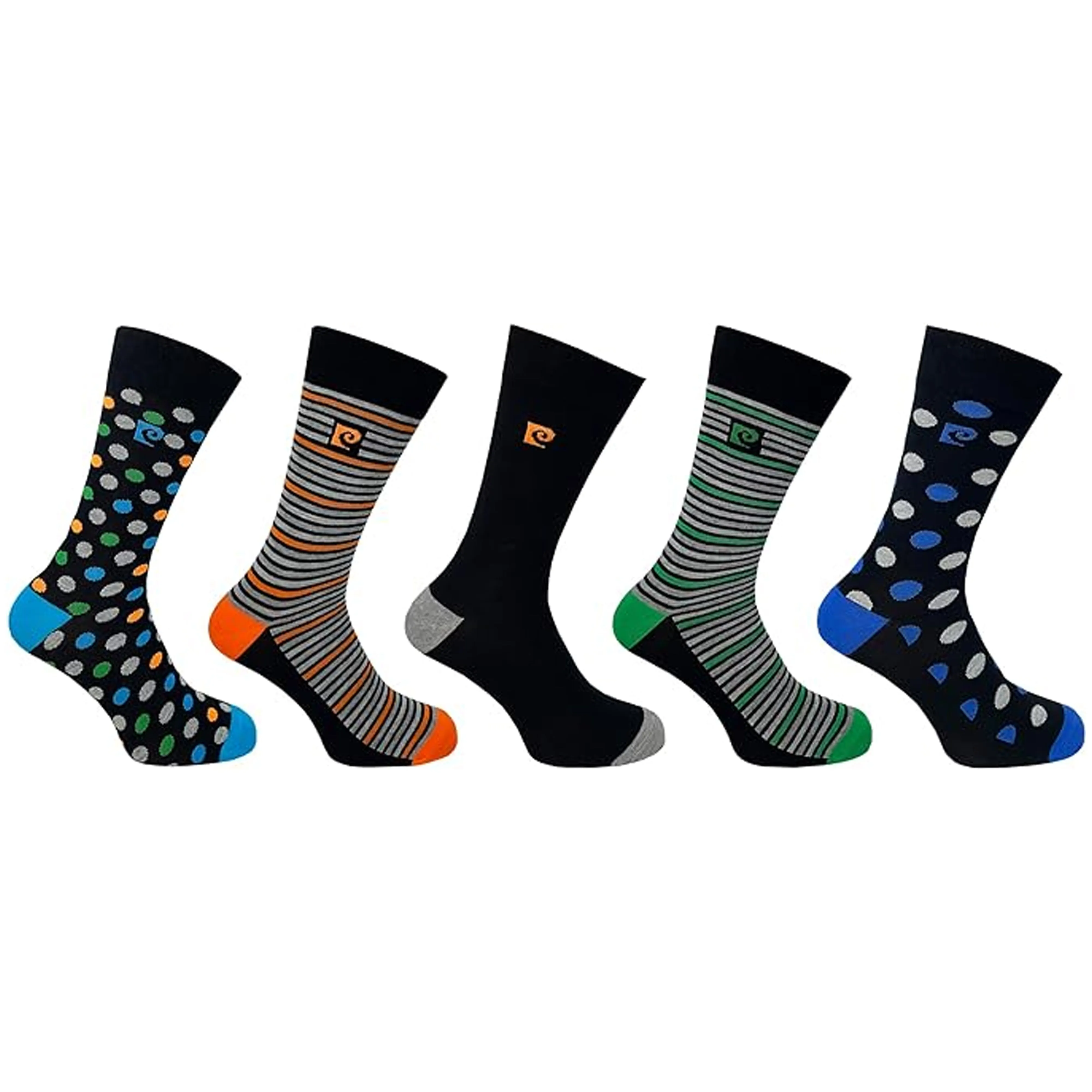 Pierre Cardin 5 Pack Bamboo Socks - Spot & Stripe