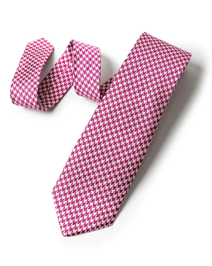 Pink Silk Houndstooth Tie
