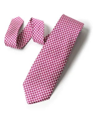 Pink Silk Houndstooth Tie