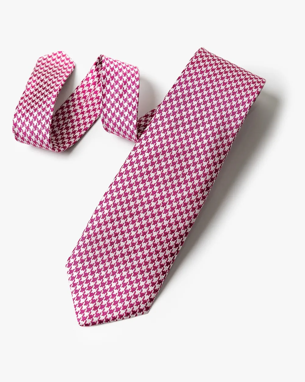 Pink Silk Houndstooth Tie