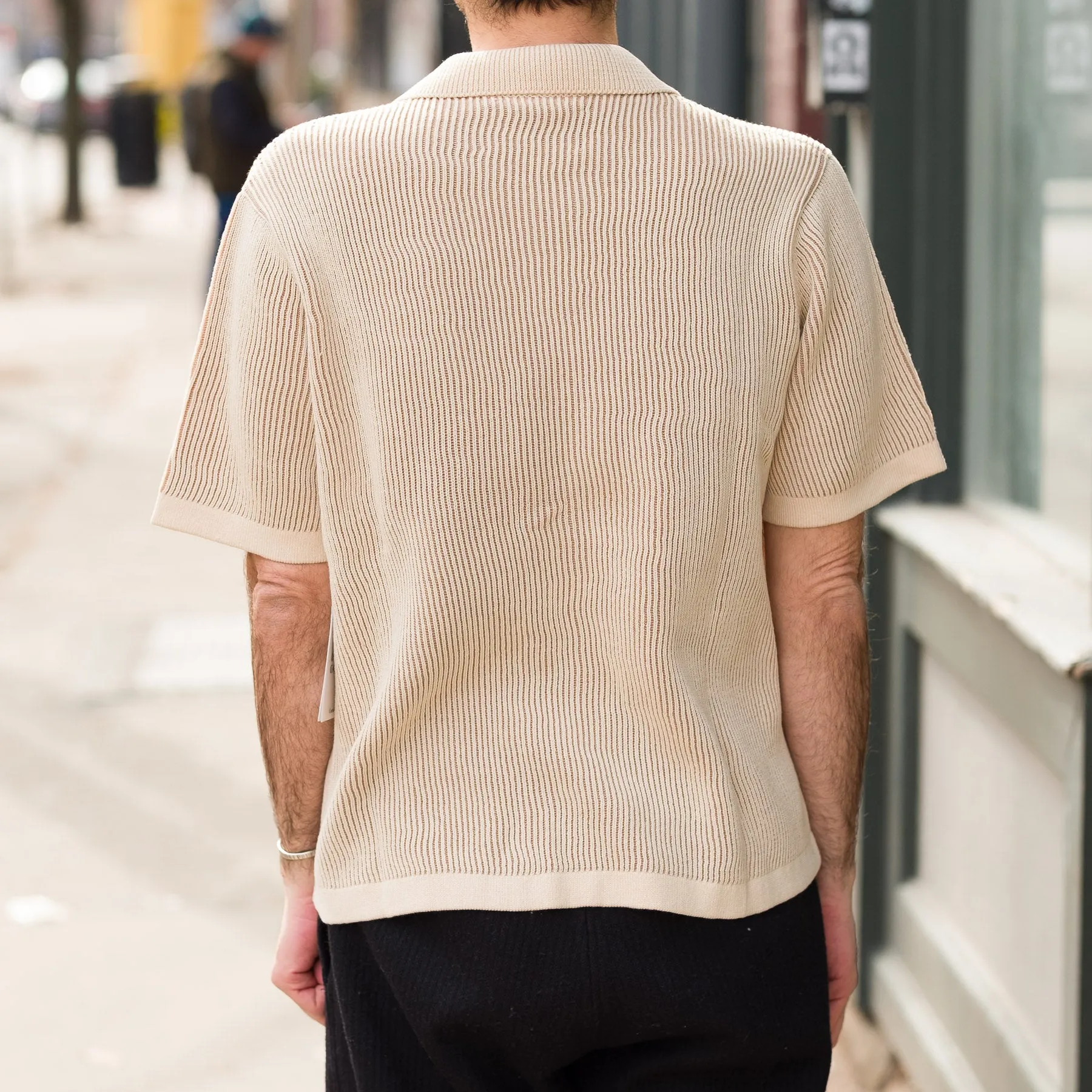 Plated Short Sleeve Polo in Natural