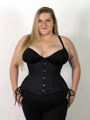 Plus Size Cotton Hourglass Curve Longline Underbust Corset with Hip Ties : CS-426