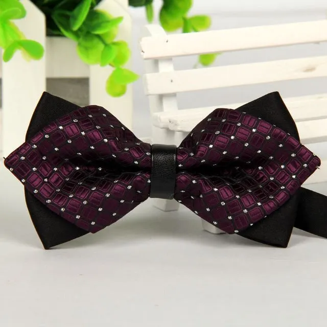 pointed 12cm*6cm men tie bow ties 2014 Blue jacquard silk bowties luxury gravatas borboleta bulk lot Wholesale