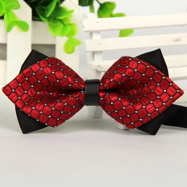pointed 12cm*6cm men tie bow ties 2014 Blue jacquard silk bowties luxury gravatas borboleta bulk lot Wholesale