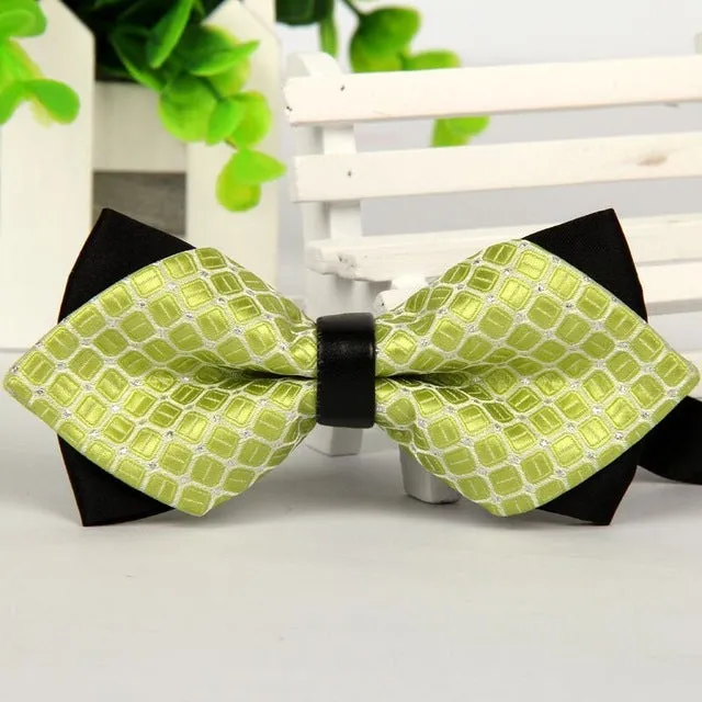pointed 12cm*6cm men tie bow ties 2014 Blue jacquard silk bowties luxury gravatas borboleta bulk lot Wholesale