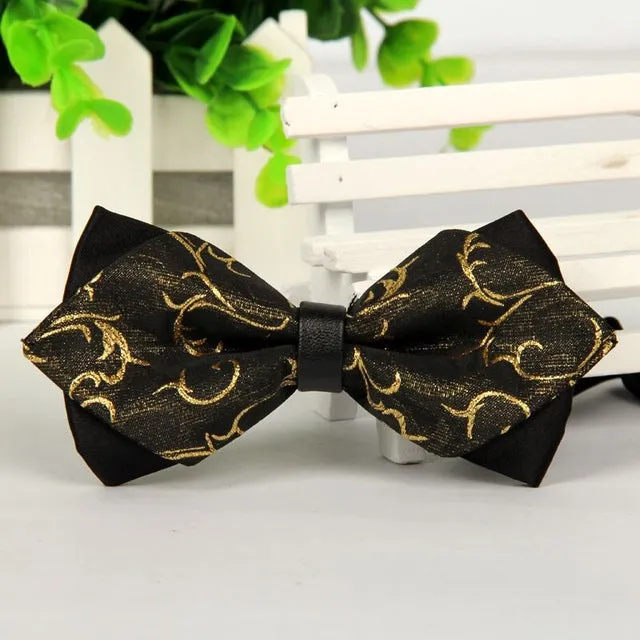 pointed 12cm*6cm men tie bow ties 2014 Blue jacquard silk bowties luxury gravatas borboleta bulk lot Wholesale