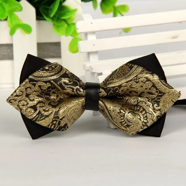 pointed 12cm*6cm men tie bow ties 2014 Blue jacquard silk bowties luxury gravatas borboleta bulk lot Wholesale