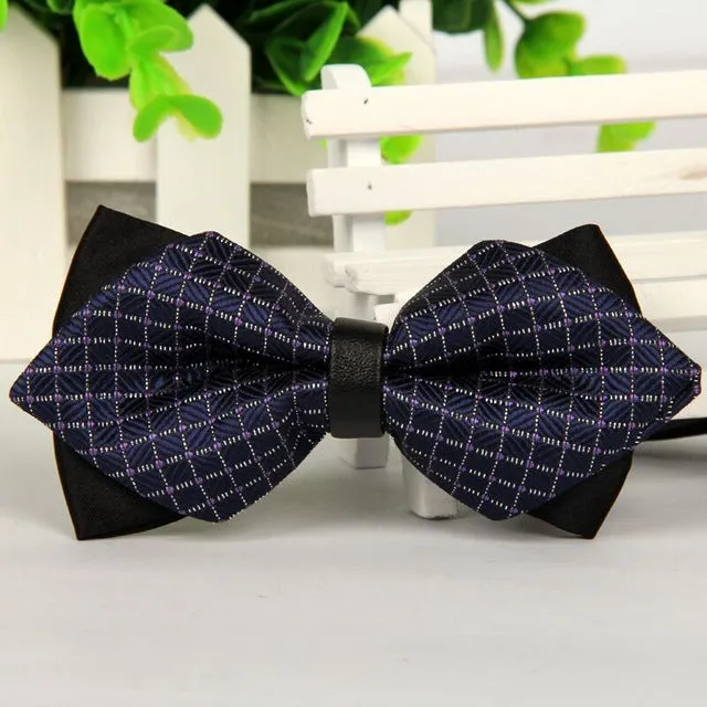 pointed 12cm*6cm men tie bow ties 2014 Blue jacquard silk bowties luxury gravatas borboleta bulk lot Wholesale