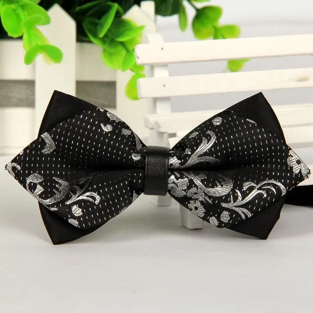 pointed 12cm*6cm men tie bow ties 2014 Blue jacquard silk bowties luxury gravatas borboleta bulk lot Wholesale