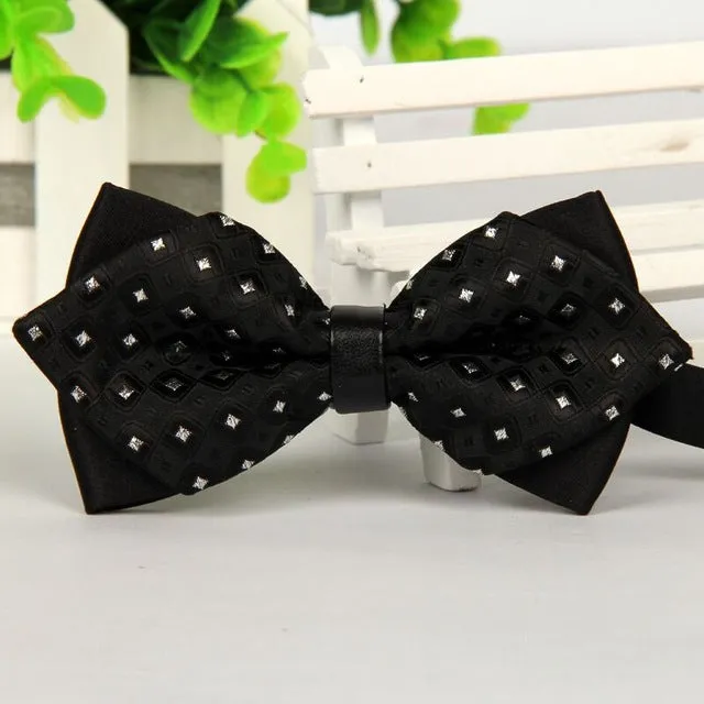 pointed 12cm*6cm men tie bow ties 2014 Blue jacquard silk bowties luxury gravatas borboleta bulk lot Wholesale