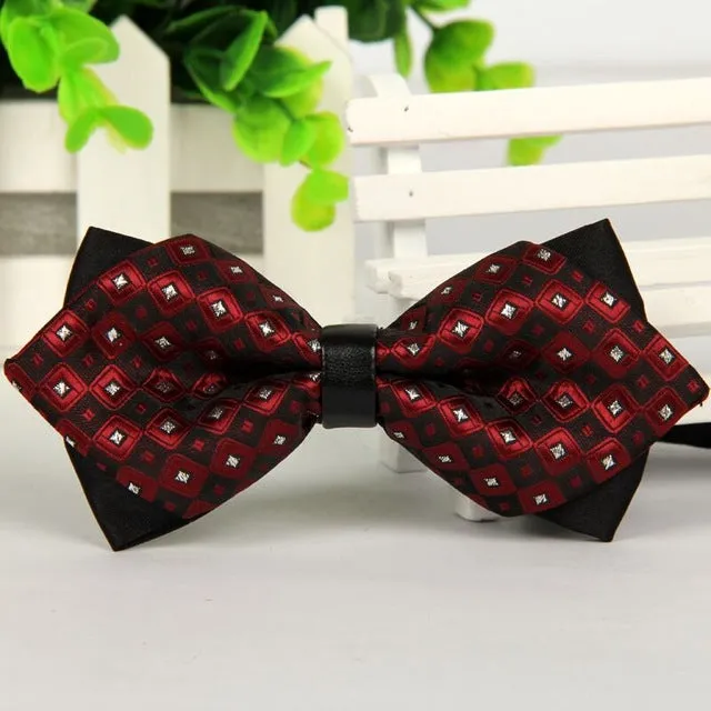 pointed 12cm*6cm men tie bow ties 2014 Blue jacquard silk bowties luxury gravatas borboleta bulk lot Wholesale