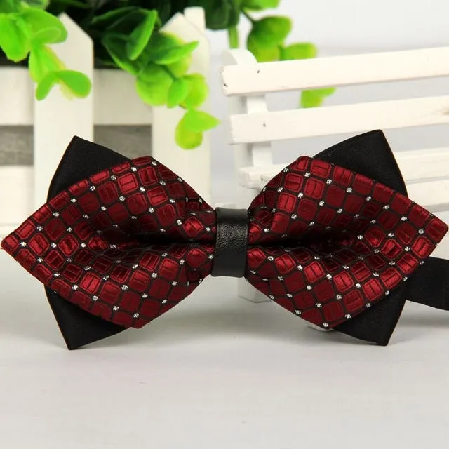 pointed 12cm*6cm men tie bow ties 2014 Blue jacquard silk bowties luxury gravatas borboleta bulk lot Wholesale
