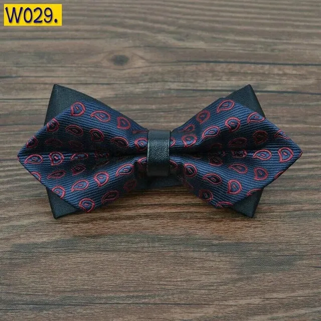 pointed 12cm*6cm men tie bow ties 2014 Blue jacquard silk bowties luxury gravatas borboleta bulk lot Wholesale