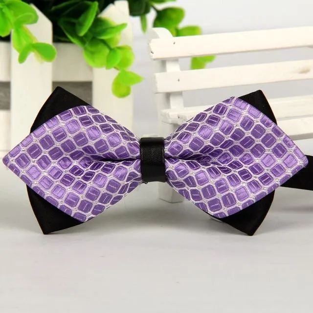 pointed 12cm*6cm men tie bow ties 2014 Blue jacquard silk bowties luxury gravatas borboleta bulk lot Wholesale