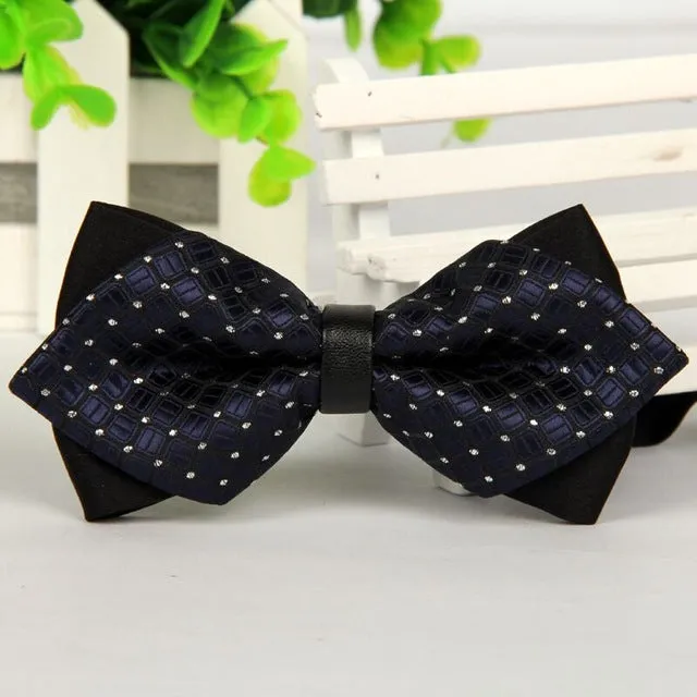 pointed 12cm*6cm men tie bow ties 2014 Blue jacquard silk bowties luxury gravatas borboleta bulk lot Wholesale