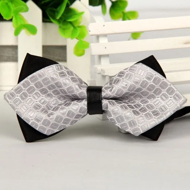 pointed 12cm*6cm men tie bow ties 2014 Blue jacquard silk bowties luxury gravatas borboleta bulk lot Wholesale