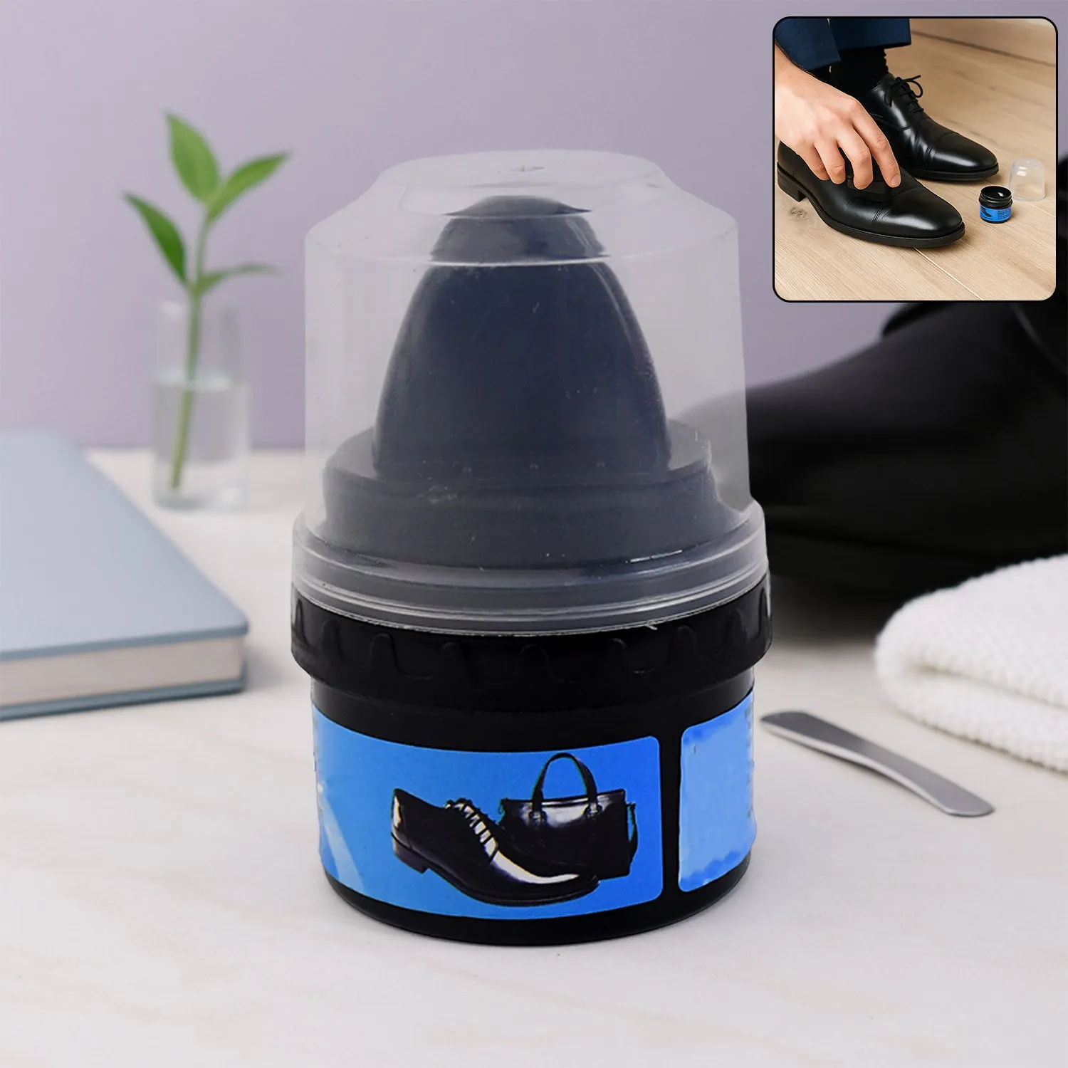 Polish Pc) Instant with Sponge Excellent aftercare Shoe Liquid Shine High-efficiency (1