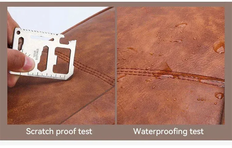 PU Leather Shoulder Bag Large Capacity Portable Casual and Waterproof Crossbody Document Bag for Men Laptop Bag