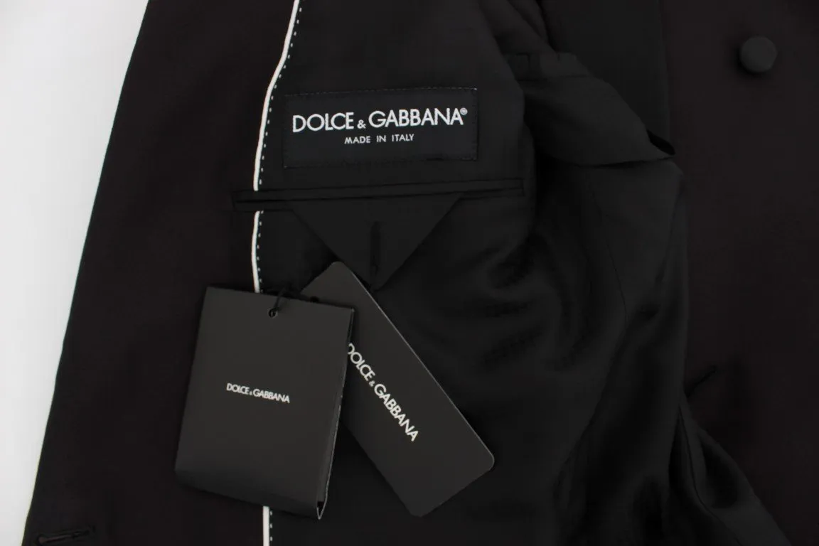 Purple Black Silk Slim 3 Piece Suit Tuxedo