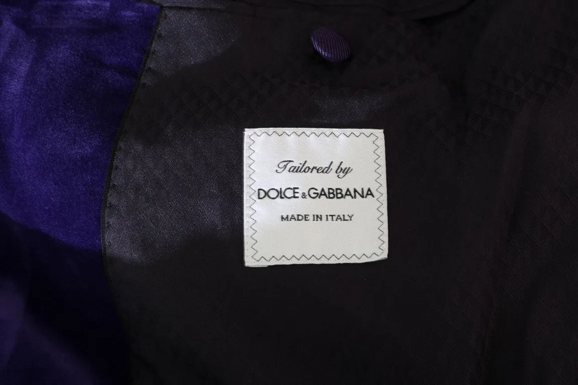 Purple Velvet Slim Fit Double Breasted Suit