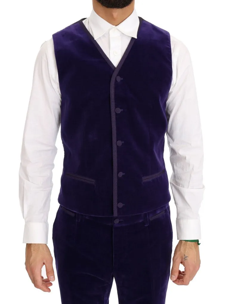 Purple Velvet Slim Fit Double Breasted Suit