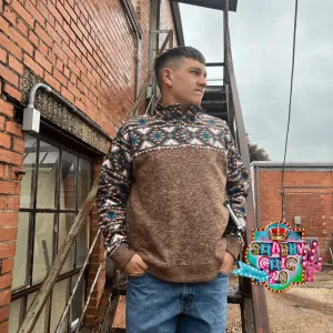 "STEVIE" BROWN/TAN W/AZTEC PATTERN