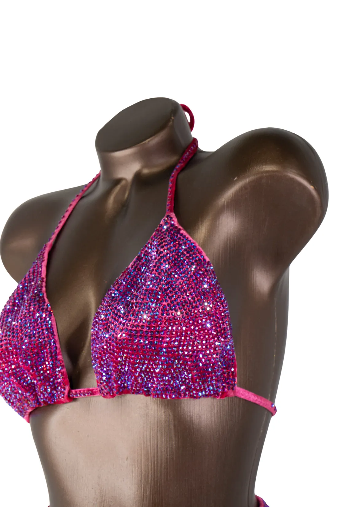 Ready Made Hot Pink AB Figure Competition Suit