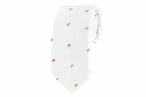 Red and Navy Textured Dot Tie