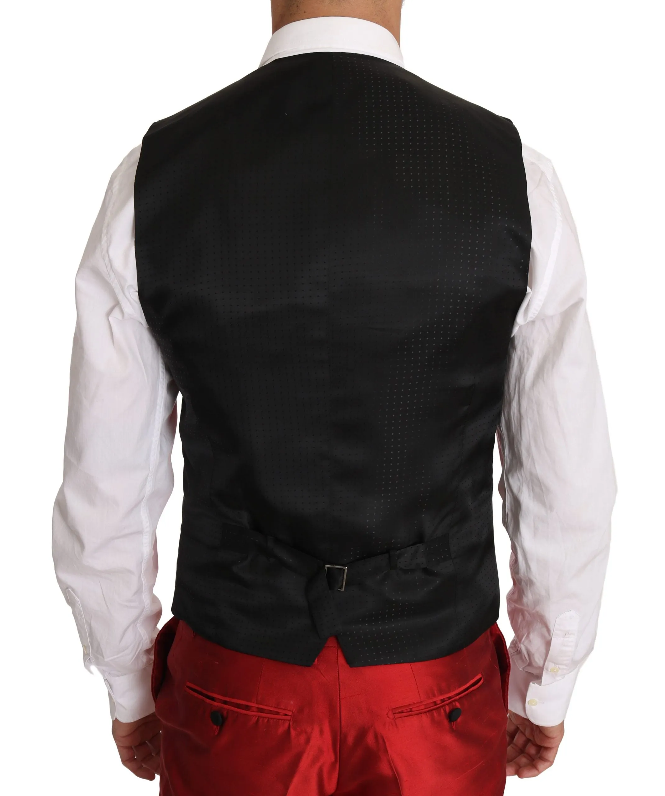 Red Silk Slim Fit 3 Piece Two Button Suit