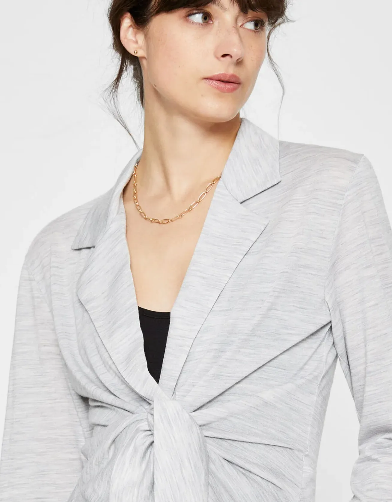 Refined Knit Wrap Top