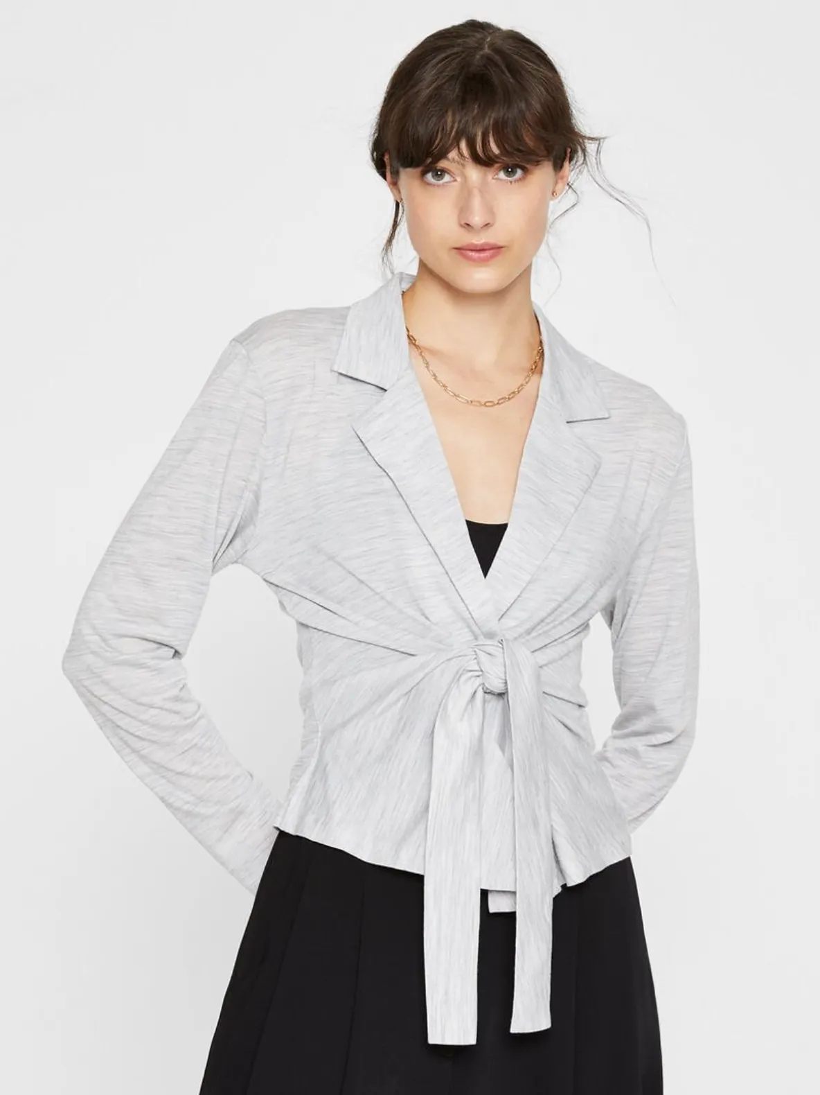 Refined Knit Wrap Top