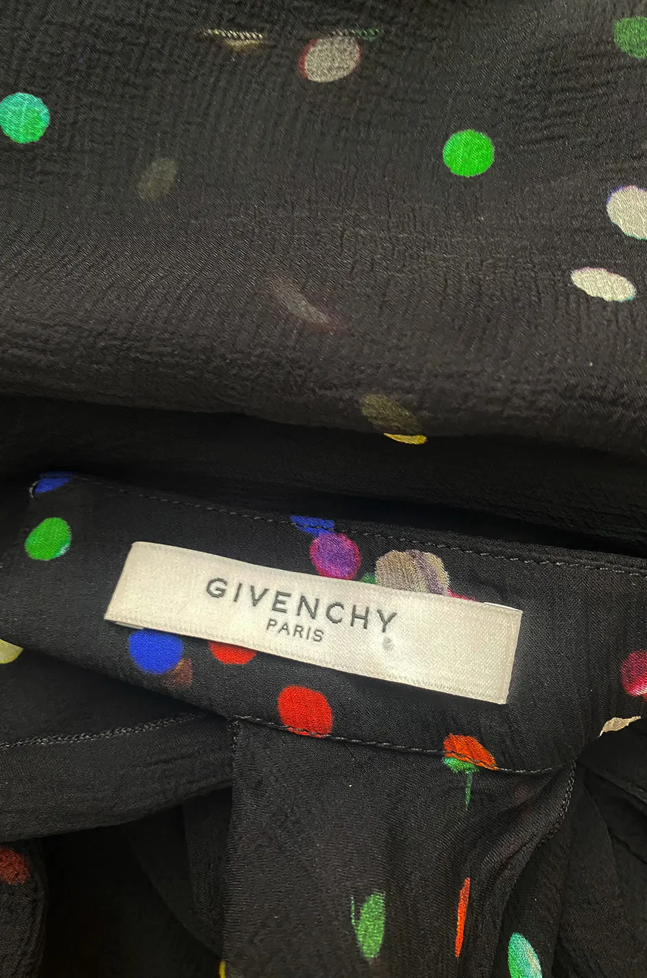Resort 2014 Givenchy by Riccardo Tisci Backless & Caped Panel Silk Chiffon Dotted Confetti Print Dress