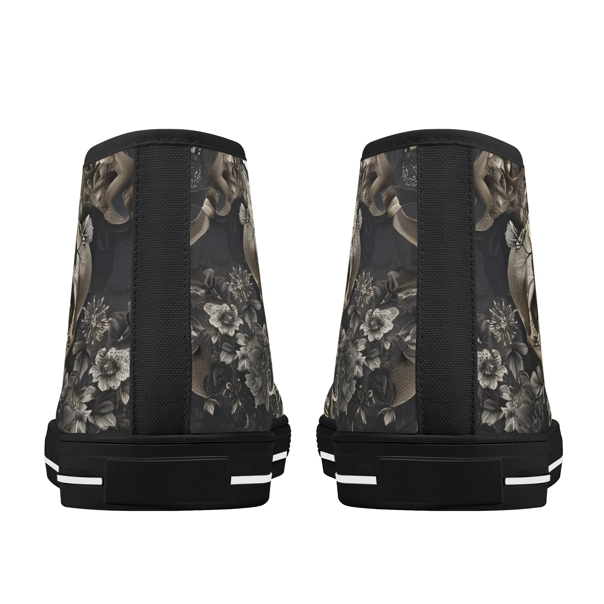 Rococo Skulls #5 Mens High Top Canvas Shoes