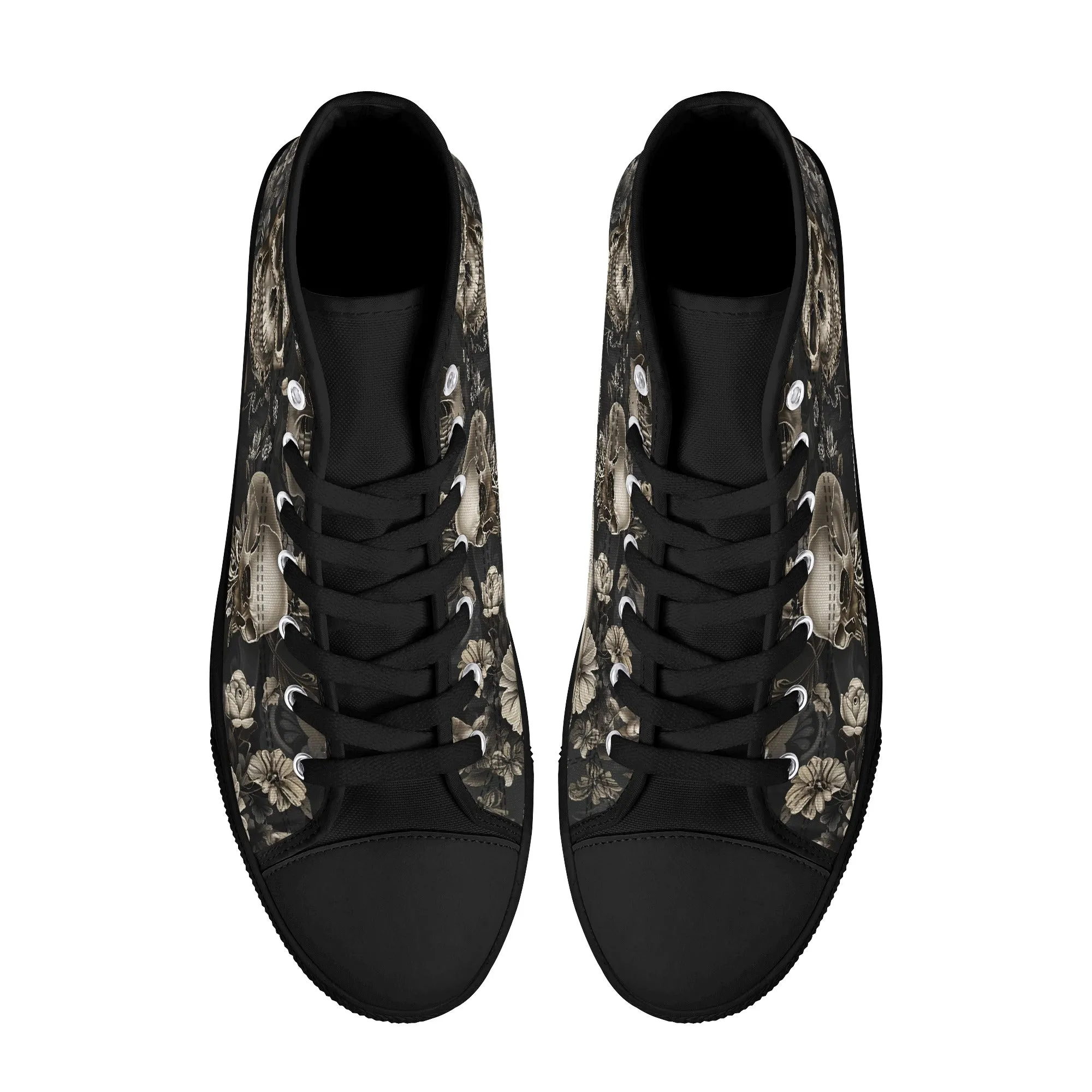 Rococo Skulls #5 Mens High Top Canvas Shoes