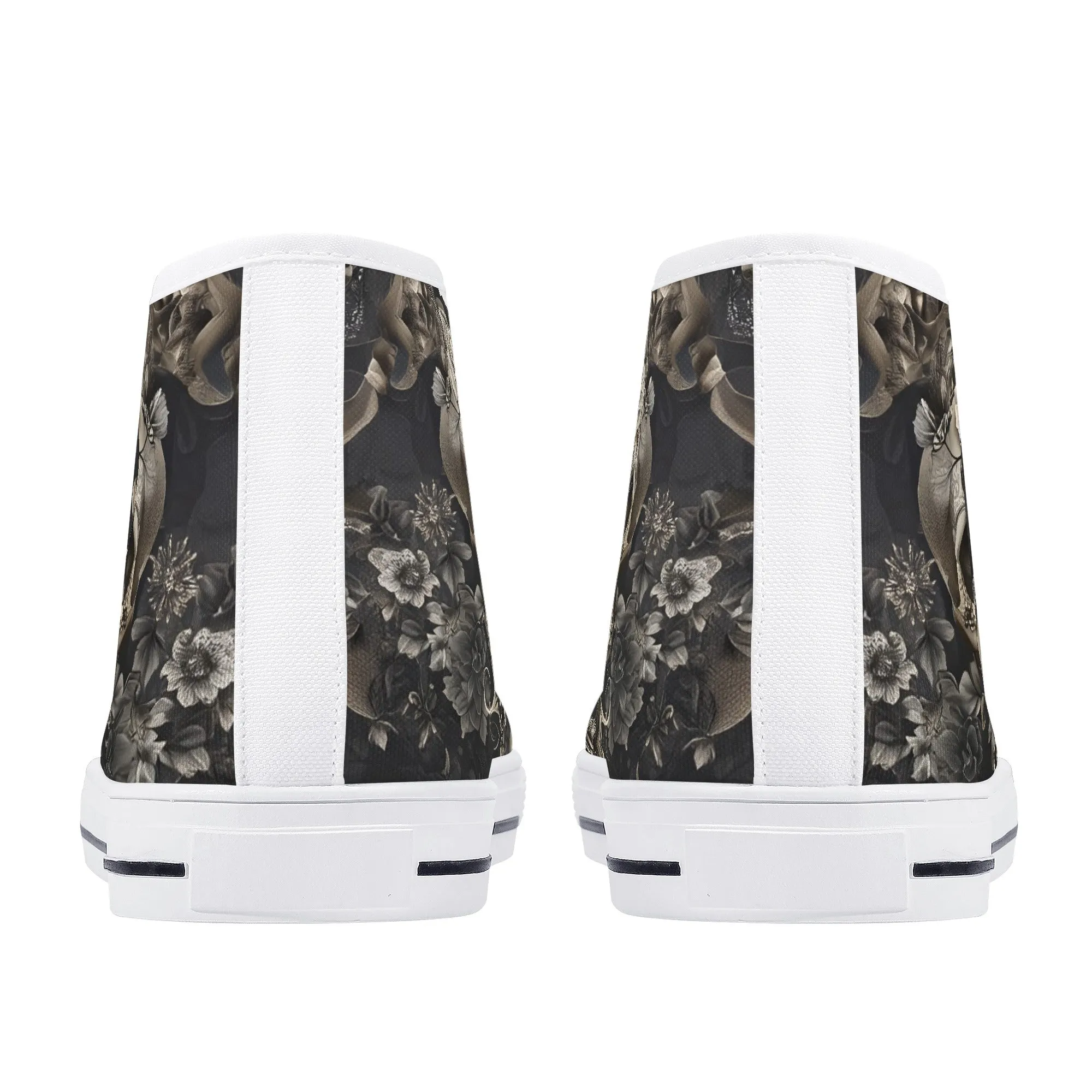 Rococo Skulls #5 Mens High Top Canvas Shoes