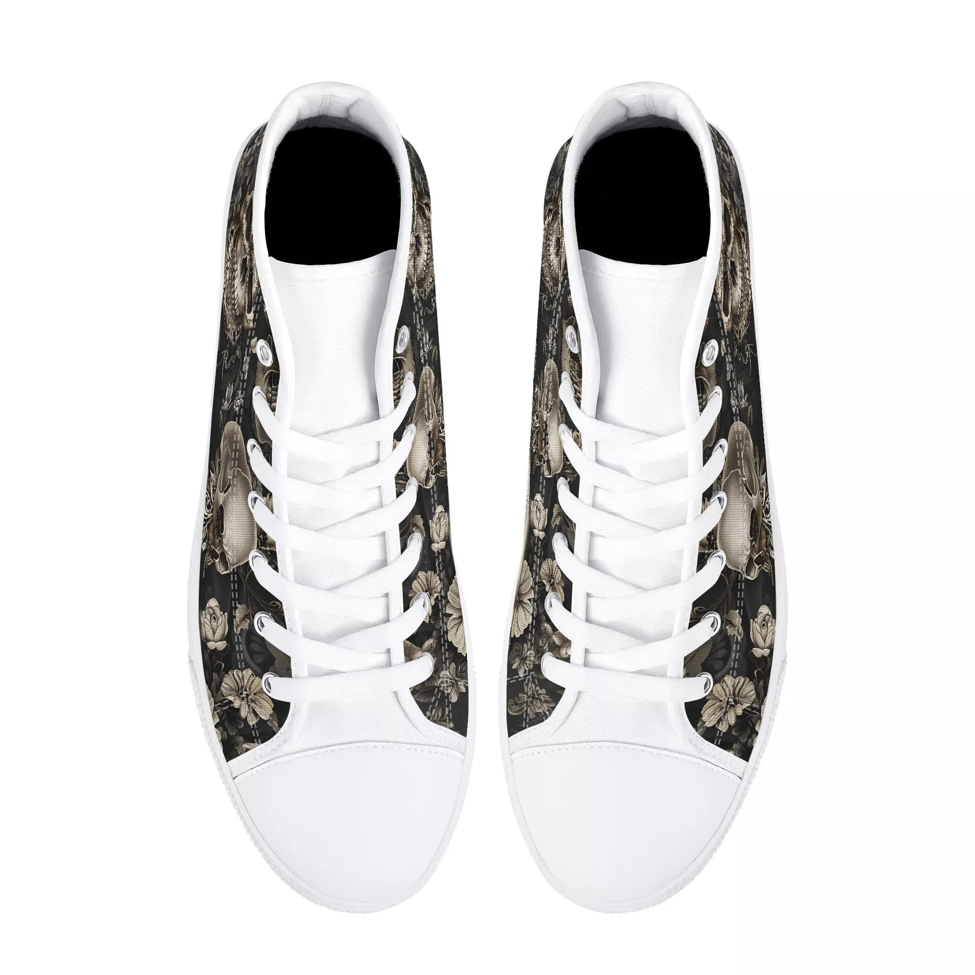 Rococo Skulls #5 Mens High Top Canvas Shoes