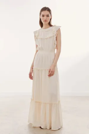 ROXANA RUFFLED SLEEVELESS DRESS