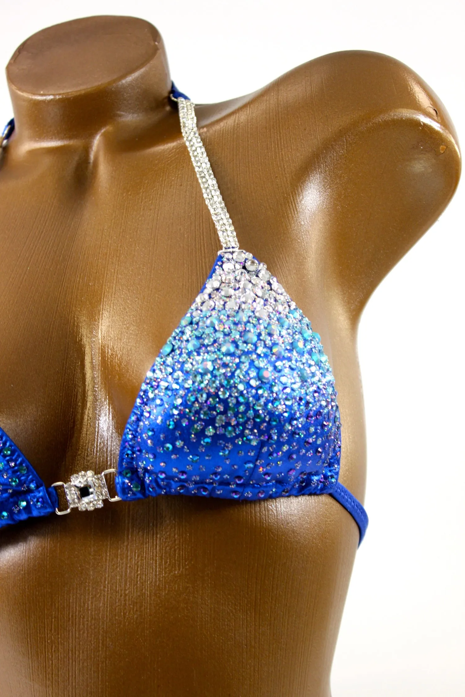 Royal Blue Gradient Crystals Bikini Suit
