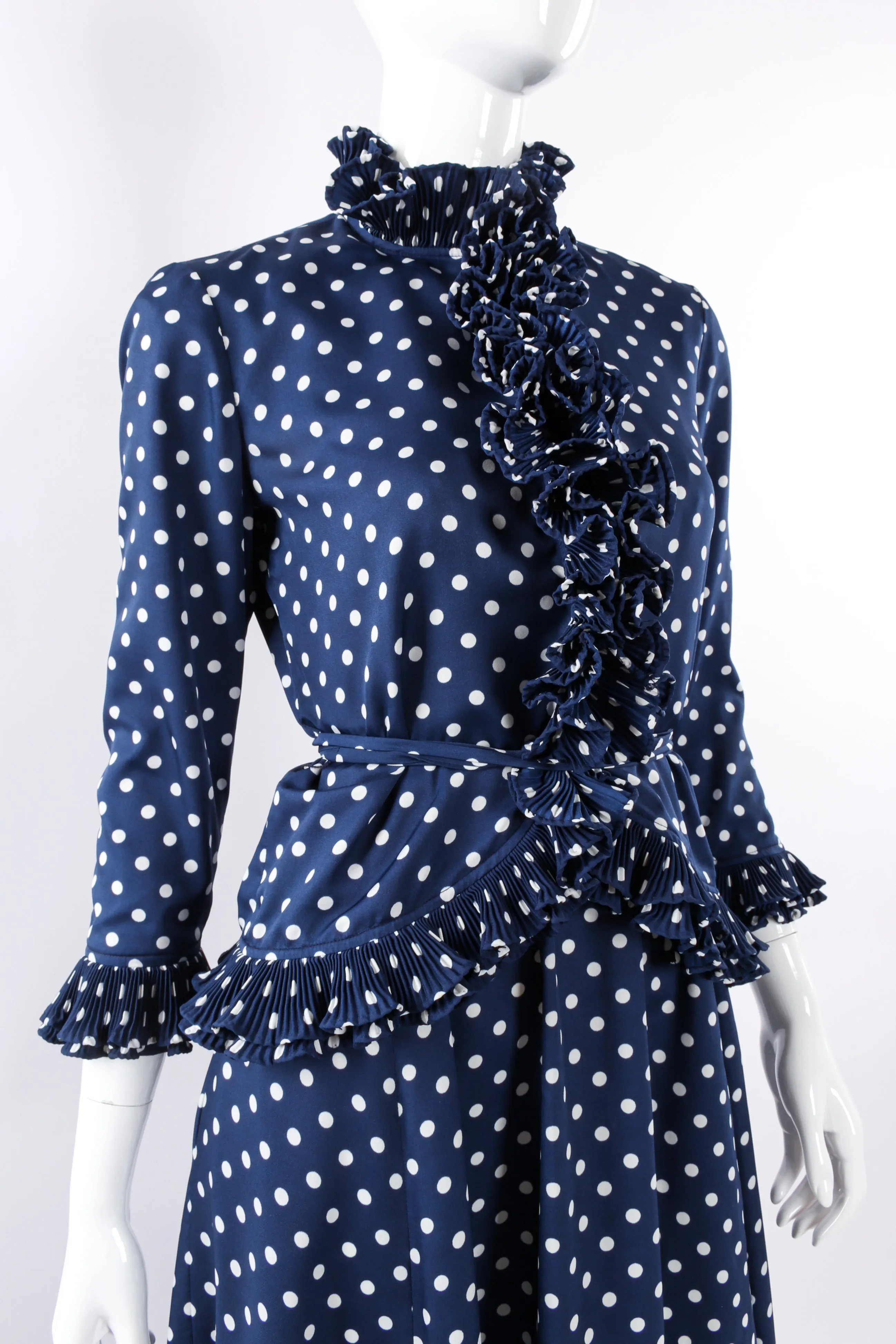 Ruffle Polka Dotted Dress & Jacket Set