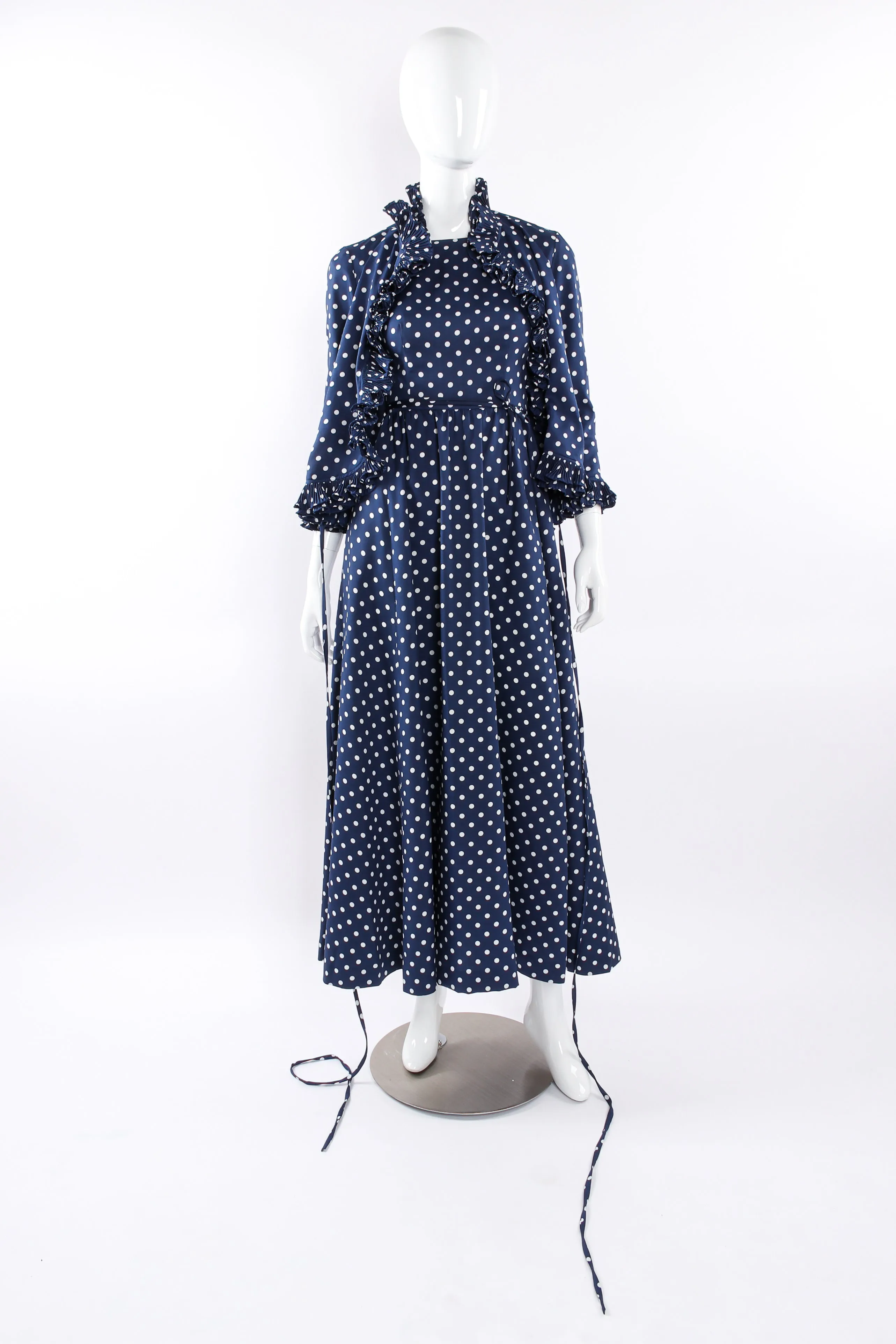 Ruffle Polka Dotted Dress & Jacket Set