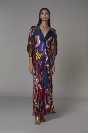 Saaksha & KinniÂ    I   Afghani circle and heart knot front dress Satin / Chiffon Multi SS22128